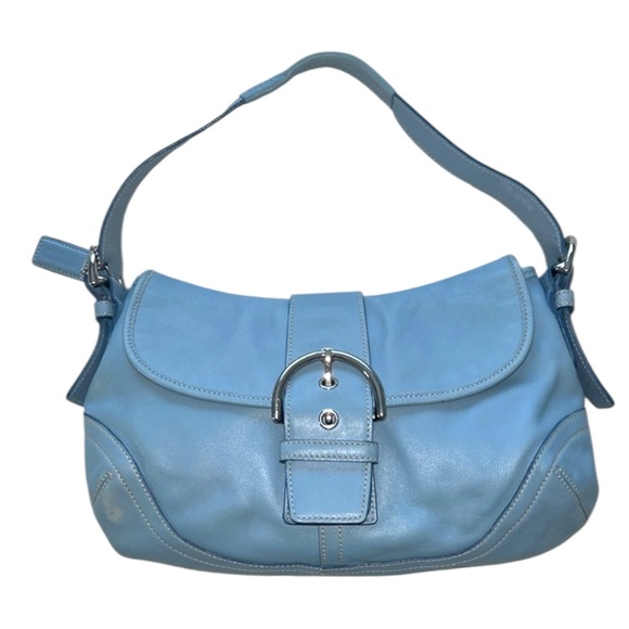 Coach Vintage Style 9248 Blue Leather signature soho bag RARE y2k - Picture 1 of 14